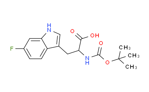 CAS No. 67308-25-2, 2-((tert-Butoxycarbonyl)amino)-3-(6-fluoro-1H-indol-3-yl)propanoic acid