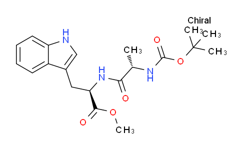 CAS No. 207349-42-6, (R)-Methyl 2-((S)-2-((tert-butoxycarbonyl)amino)propanamido)-3-(1H-indol-3-yl)propanoate