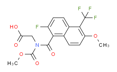 CAS No. 122670-49-9, 2-(2-Fluoro-6-methoxy-N-(methoxycarbonyl)-5-(trifluoromethyl)-1-naphthamido)acetic acid