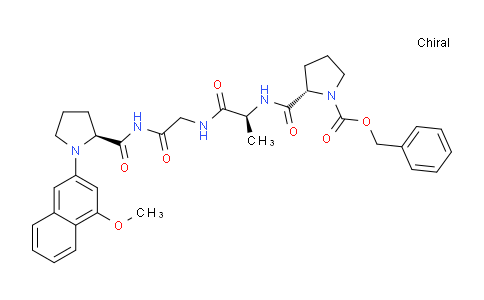 CAS No. 100900-21-8, (S)-Benzyl 2-(((S)-1-((2-((S)-1-(4-methoxynaphthalen-2-yl)pyrrolidine-2-carboxamido)-2-oxoethyl)amino)-1-oxopropan-2-yl)carbamoyl)pyrrolidine-1-carboxylate