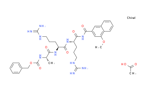 CAS No. 102047-33-6, Benzyl ((S)-1-(((S)-5-guanidino-1-(((S)-5-guanidino-1-(4-methoxy-2-naphthamido)-1-oxopentan-2-yl)amino)-1-oxopentan-2-yl)amino)-1-oxopropan-2-yl)carbamate acetate