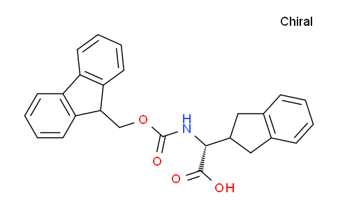 CAS No. 205526-40-5, (R)-2-((((9H-Fluoren-9-yl)methoxy)carbonyl)amino)-2-(2,3-dihydro-1H-inden-2-yl)acetic acid