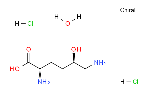 CAS No. 355118-29-5, (2S,5R)-2,6-Diamino-5-hydroxyhexanoic acid dihydrochloride hydrate