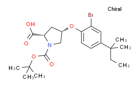 CAS No. 1354484-72-2, (2S,4S)-4-(2-Bromo-4-(tert-pentyl)phenoxy)-1-(tert-butoxycarbonyl)pyrrolidine-2-carboxylic acid