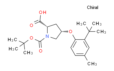CAS No. 1354486-60-4, (2S,4S)-1-(tert-Butoxycarbonyl)-4-(2-(tert-butyl)-4-methylphenoxy)pyrrolidine-2-carboxylic acid