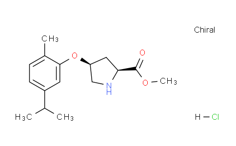 CAS No. 1354484-61-9, (2S,4S)-Methyl 4-(5-isopropyl-2-methylphenoxy)pyrrolidine-2-carboxylate hydrochloride