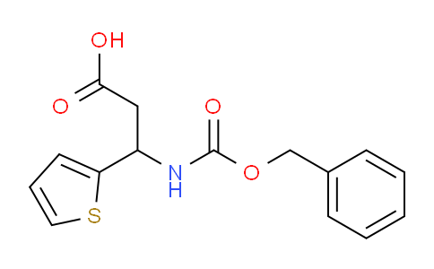 CAS No. 73457-03-1, 3-(((Benzyloxy)carbonyl)amino)-3-(thiophen-2-yl)propanoic acid
