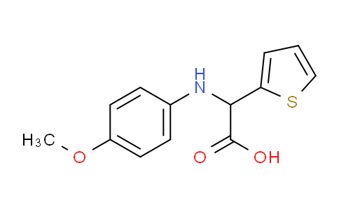 CAS No. 199461-24-0, 2-((4-Methoxyphenyl)amino)-2-(thiophen-2-yl)acetic acid