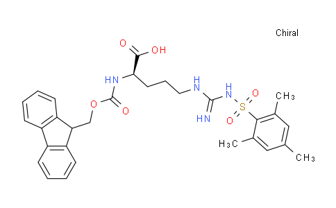 CAS No. 268204-88-2, (R)-2-((((9H-Fluoren-9-yl)methoxy)carbonyl)amino)-5-(3-(mesitylsulfonyl)guanidino)pentanoic acid