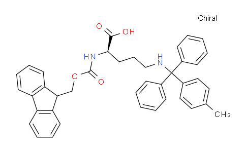 CAS No. 198545-20-9, (R)-2-((((9H-Fluoren-9-yl)methoxy)carbonyl)amino)-5-((diphenyl(p-tolyl)methyl)amino)pentanoic acid