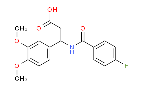 CAS No. 332052-74-1, 3-(3,4-Dimethoxyphenyl)-3-(4-fluorobenzamido)propanoic acid