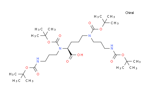 CAS No. 119798-08-2, (S)-2,5-bis((tert-Butoxycarbonyl)(3-((tert-butoxycarbonyl)amino)propyl)amino)pentanoic acid