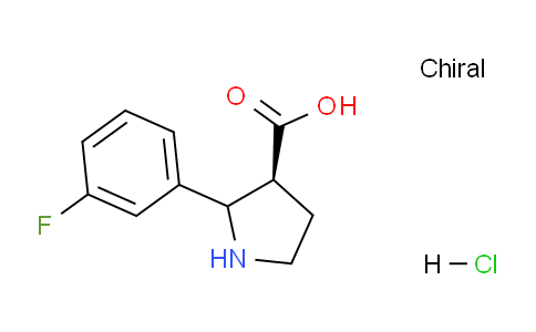 CAS No. 1212480-22-2, (3S)-2-(3-Fluorophenyl)-3-pyrrolidinecarboxylic acid, HCl