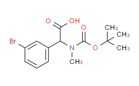 CAS No. 1071454-65-3, 2-(3-Bromophenyl)-2-((tert-butoxycarbonyl)(methyl)amino)acetic acid