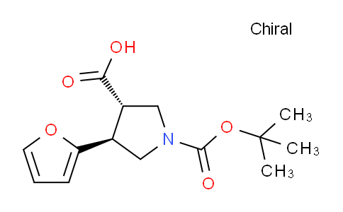 CAS No. 959579-75-0, (3S,4S)-1-(tert-Butoxycarbonyl)-4-(furan-2-yl)pyrrolidine-3-carboxylic acid