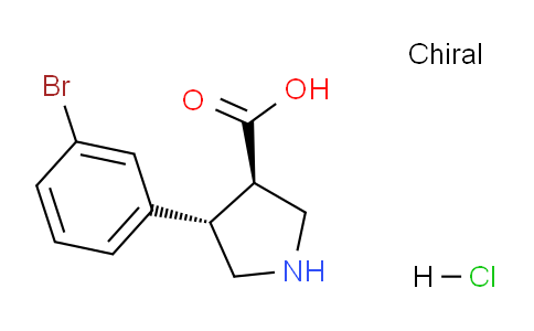 CAS No. 1423037-48-2, trans-4-(3-Bromophenyl)pyrrolidine-3-carboxylic acid hydrochloride