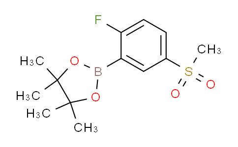 CAS No. 1627596-00-2, 2-(2-fluoro-5-(methylsulfonyl)phenyl)-4,4,5,5-tetramethyl-1,3,2-dioxaborolane