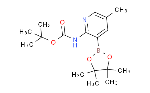 CAS No. 1310404-52-4, tert-Butyl (5-methyl-3-(4,4,5,5-tetramethyl-1,3,2-dioxaborolan-2-yl)pyridin-2-yl)carbamate