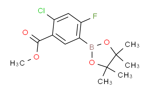 CAS No. 1073339-13-5, methyl 2-chloro-4-fluoro-5-(4,4,5,5-tetramethyl-1,3,2-dioxaborolan-2-yl)benzoate