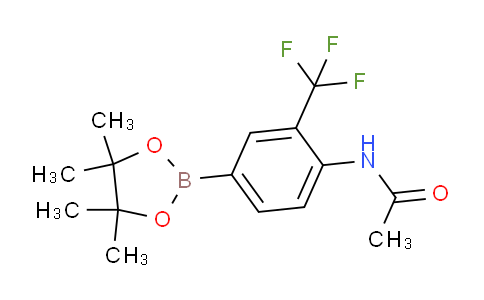 CAS No. 1150271-66-1, N-(4-(4,4,5,5-tetramethyl-1,3,2-dioxaborolan-2-yl)-2-(trifluoromethyl)phenyl)acetamide