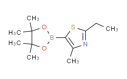 CAS No. 1218789-94-6, 2-Ethyl-4-methyl-5-(4,4,5,5-tetramethyl-1,3,2-dioxaborolan-2-yl)thiazole