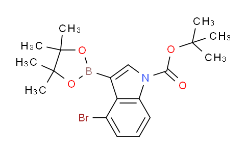 CAS No. 1256360-01-6, tert-butyl 4-bromo-3-(4,4,5,5-tetramethyl-1,3,2-dioxaborolan-2-yl)-1H-indole-1-carboxylate