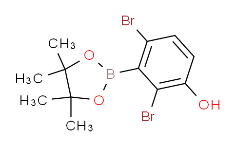 CAS No. 1256781-61-9, 2,4-dibromo-3-(4,4,5,5-tetramethyl-1,3,2-dioxaborolan-2-yl)phenol