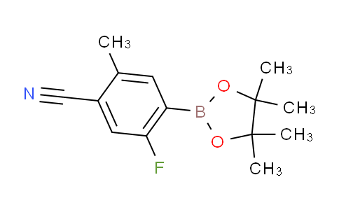 CAS No. 1192023-08-7, 5-Fluoro-2-methyl-4-(4,4,5,5-tetramethyl-1,3,2-dioxaborolan-2-yl)benzonitrile
