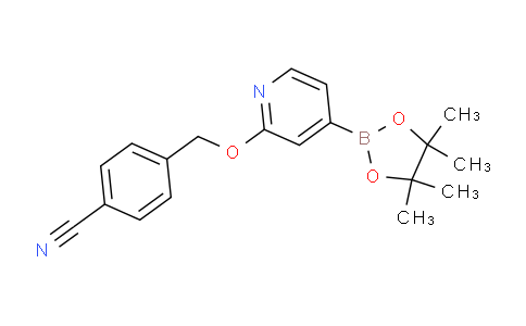 CAS No. 1346708-14-2, 4-(((4-(4,4,5,5-Tetramethyl-1,3,2-dioxaborolan-2-yl)pyridin-2-yl)oxy)methyl)benzonitrile