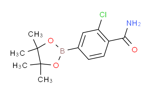 CAS No. 1218791-12-8, 2-Chloro-4-(4,4,5,5-tetramethyl-1,3,2-dioxaborolan-2-yl)benzamide