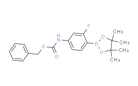 CAS No. 1218791-13-9, benzyl (3-fluoro-4-(4,4,5,5-tetramethyl-1,3,2-dioxaborolan-2-yl)phenyl)carbamate
