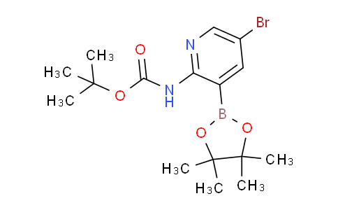 CAS No. 1263142-42-2, tert-Butyl (5-bromo-3-(4,4,5,5-tetramethyl-1,3,2-dioxaborolan-2-yl)pyridin-2-yl)carbamate