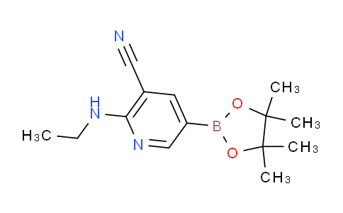 CAS No. 1346809-52-6, 2-(Ethylamino)-5-(4,4,5,5-tetramethyl-1,3,2-dioxaborolan-2-yl)nicotinonitrile