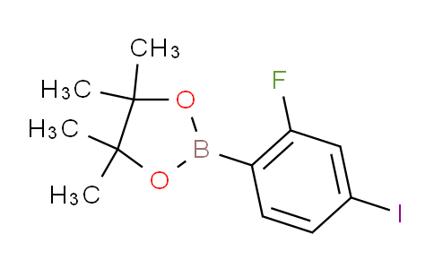 CAS No. 1050423-91-0, 2-(2-Fluoro-4-iodophenyl)-4,4,5,5-tetramethyl-1,3,2-dioxaborolane