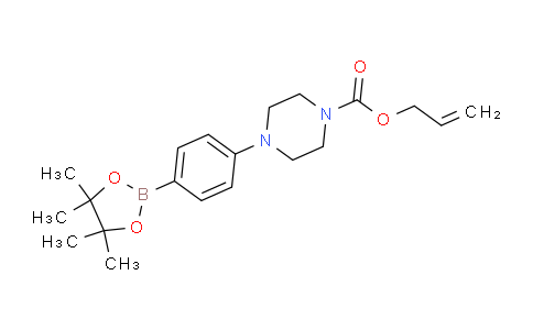 CAS No. 1073354-49-0, allyl 4-(4-(4,4,5,5-tetramethyl-1,3,2-dioxaborolan-2-yl)phenyl)piperazine-1-carboxylate