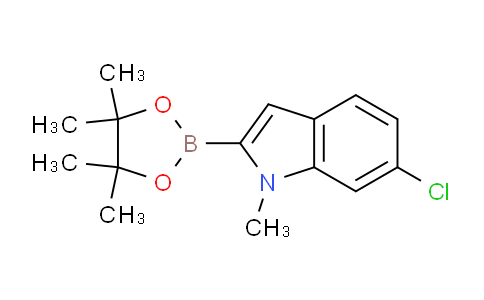 CAS No. 1073353-82-8, 6-Chloro-1-methyl-2-(4,4,5,5-tetramethyl-1,3,2-dioxaborolan-2-yl)-1H-indole