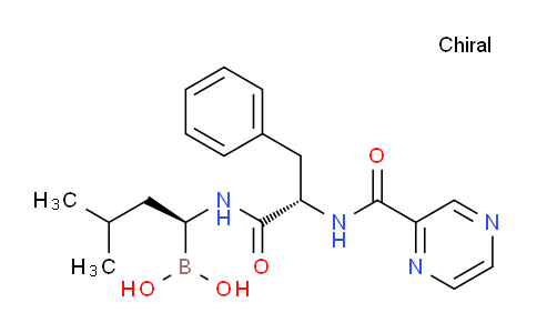 CAS No. 1132709-14-8, ((S)-3-methyl-1-((S)-3-phenyl-2-(pyrazine-2-carboxamido)propanamido)butyl)boronic acid