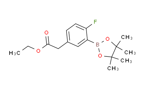 CAS No. 1198615-88-1, Ethyl 2-(4-fluoro-3-(4,4,5,5-tetramethyl-1,3,2-dioxaborolan-2-yl)phenyl)acetate