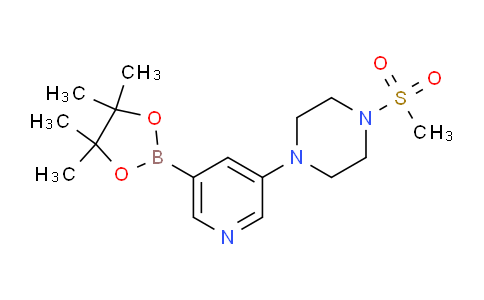 CAS No. 1201644-34-9, 1-(Methylsulfonyl)-4-(5-(4,4,5,5-tetramethyl-1,3,2-dioxaborolan-2-yl)pyridin-3-yl)piperazine