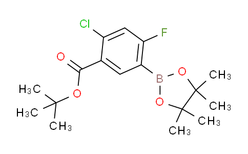 CAS No. 1218789-89-9, tert-Butyl 2-chloro-4-fluoro-5-(4,4,5,5-tetramethyl-1,3,2-dioxaborolan-2-yl)benzoate