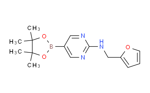 CAS No. 1218790-00-1, N-(Furan-2-ylmethyl)-5-(4,4,5,5-tetramethyl-1,3,2-dioxaborolan-2-yl)pyrimidin-2-amine