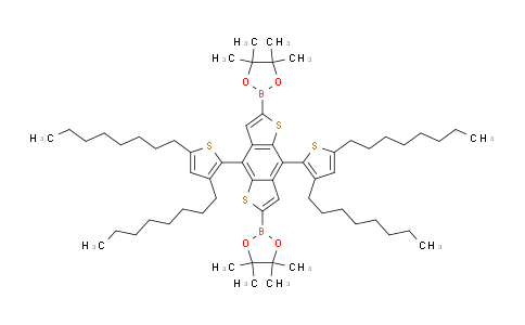 CAS No. 1221254-05-2, 2,2'-(4,8-bis(3,5-dioctylthiophen-2-yl)benzo[1,2-b:4,5-b']dithiophene-2,6-diyl)bis(4,4,5,5-tetramethyl-1,3,2-dioxaborolane)
