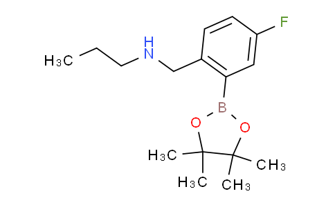 CAS No. 1256360-59-4, N-(4-Fluoro-2-(4,4,5,5-tetramethyl-1,3,2-dioxaborolan-2-yl)benzyl)propan-1-amine
