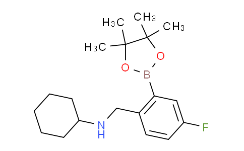 CAS No. 1256360-60-7, N-(4-Fluoro-2-(4,4,5,5-tetramethyl-1,3,2-dioxaborolan-2-yl)benzyl)cyclohexanamine