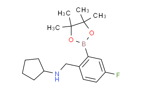 CAS No. 1256360-61-8, N-(4-Fluoro-2-(4,4,5,5-tetramethyl-1,3,2-dioxa-borolan-2-yl)benzyl)cyclopentanamine