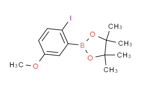 CAS No. 1256781-69-7, 2-(2-Iodo-5-methoxyphenyl)-4,4,5,5-tetramethyl-1,3,2-dioxaborolane