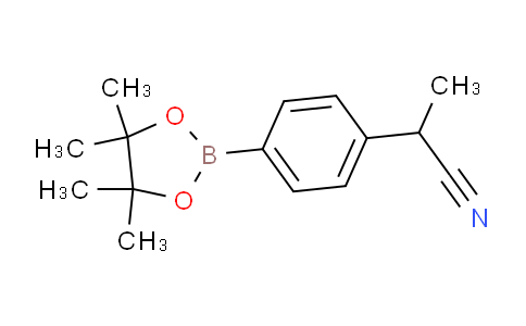 CAS No. 1015255-36-3, 2-(4-(4,4,5,5-Tetramethyl-1,3,2-dioxaborolan-2-yl)phenyl)propanenitrile