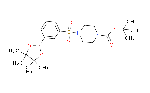 CAS No. 1033743-83-7, tert-Butyl 4-((3-(4,4,5,5-tetramethyl-1,3,2-dioxaborolan-2-yl)phenyl)sulfonyl)piperazine-1-carboxylate