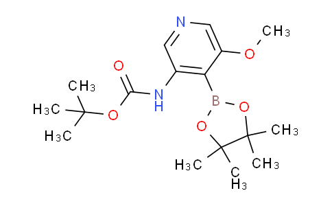 CAS No. 1105675-61-3, tert-Butyl (5-methoxy-4-(4,4,5,5-tetramethyl-1,3,2-dioxaborolan-2-yl)pyridin-3-yl)carbamate