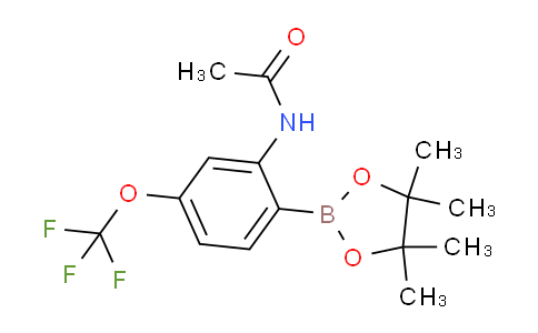 CAS No. 1150271-56-9, N-(2-(4,4,5,5-Tetramethyl-1,3,2-dioxaborolan-2-yl)-5-(trifluoromethoxy)phenyl)acetamide